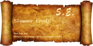 Slemmer Ernő névjegykártya